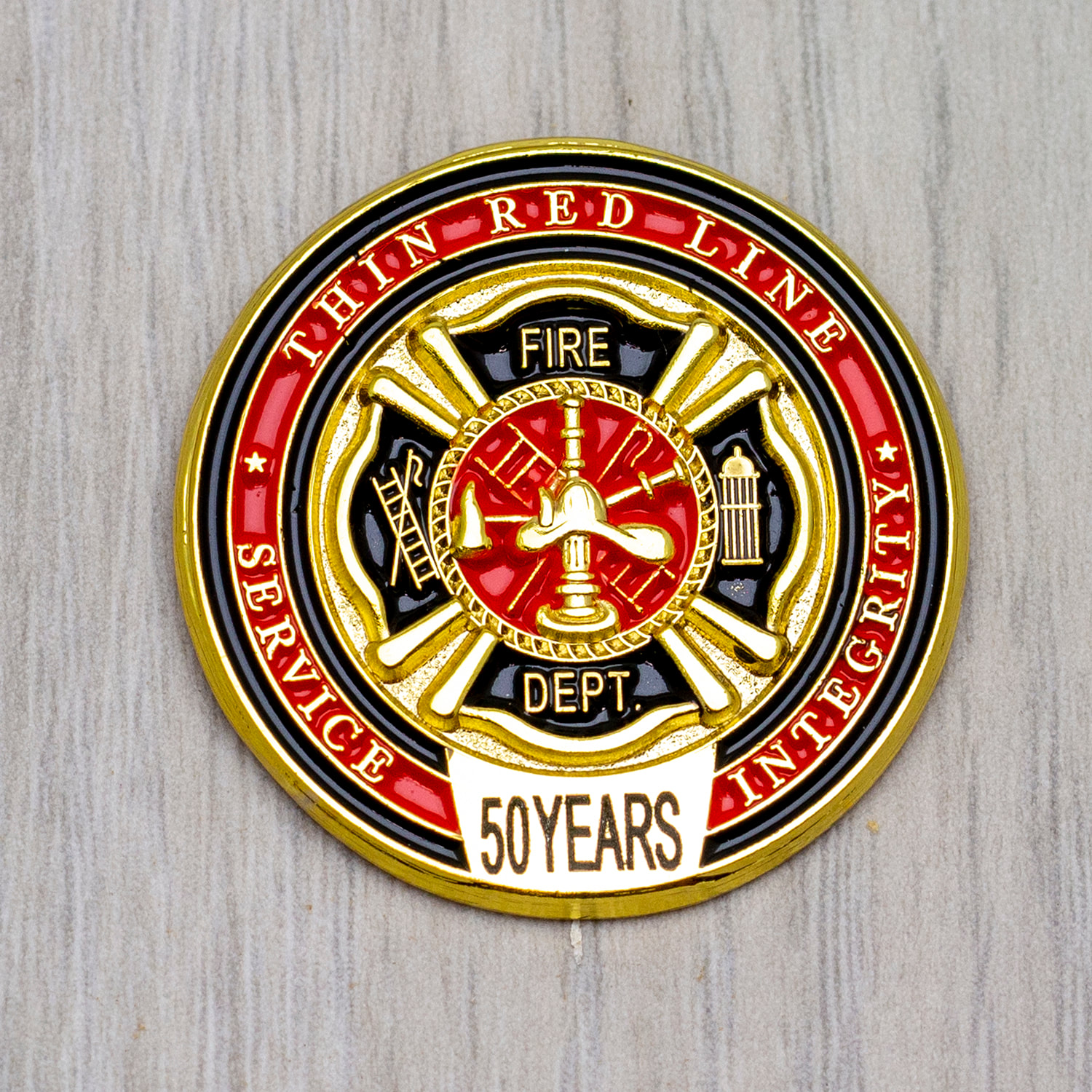 FIRE DEPT RED LINE HONOR Hero FIREFIGHTER Hat Pin P02344 EE 
